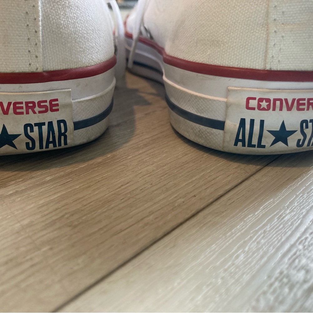 Converse All Star White with Red and Blue Accents